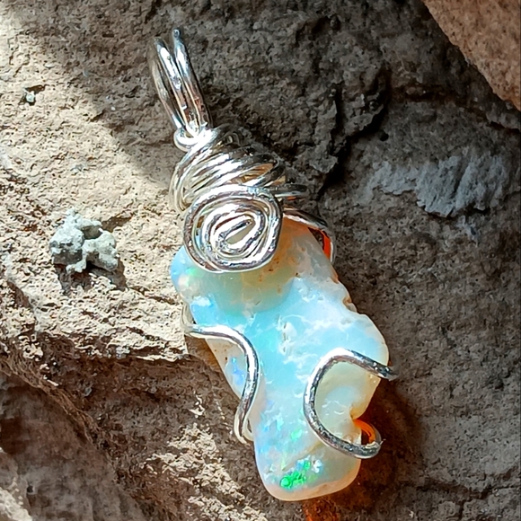 Australian Opal Pendant Lightning Ridge Sterling Silver Double Sided - Picture 14 of 14